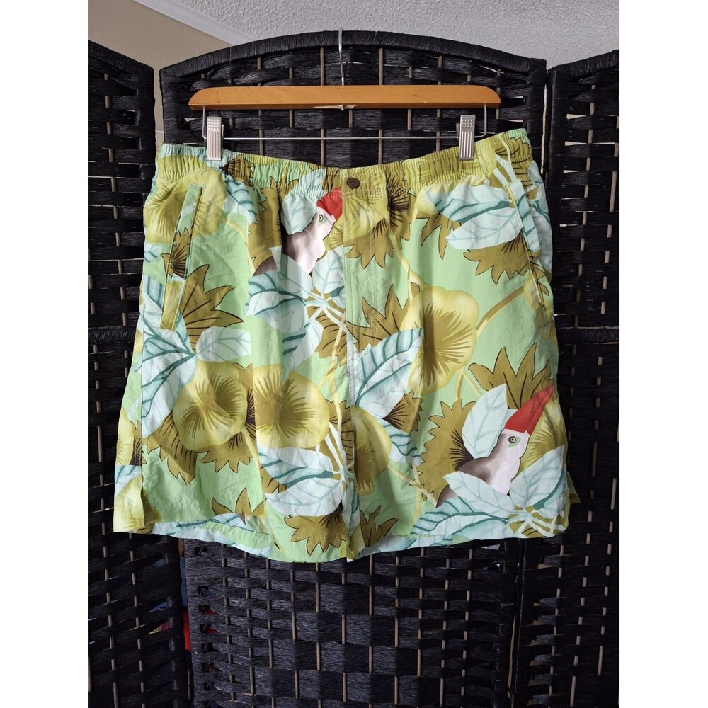 Tommy Bahama Swim Trunks Mens Large Toucan Lined Drawstring Pool Beach Pockets